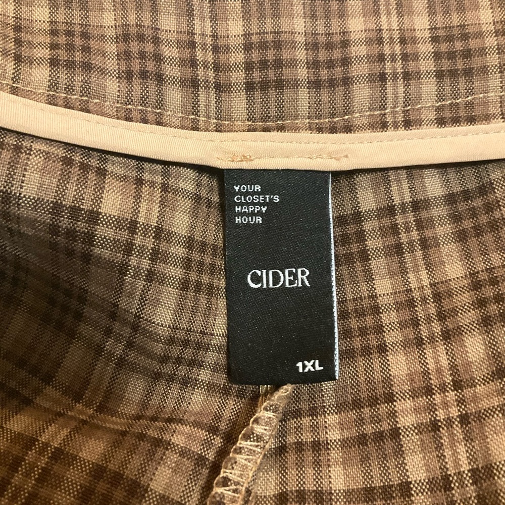 Cider Brown Tartan Wide Leg Trousers - Picture 2 of 10